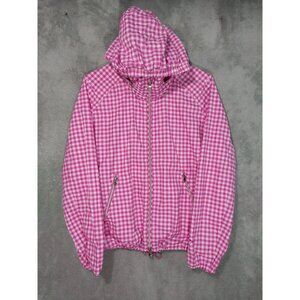 RLX Ralph Lauren Jacket Women Small Pink Gingham Plaid Performance Golf Full Zip